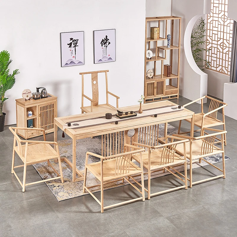 New Chinese style solid wood tea table ash wood kung fu tea tables