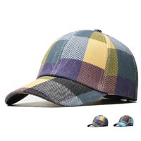 Colored Grids Baseball Caps for Men Women Sun Outdoor Baseball Dad Hats