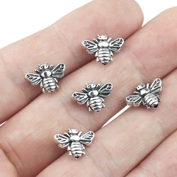 20piece/lot Antique Silver Color Bumble Bee Honeybee Insects Charms Pendants Beads For DIY Jewelry Making