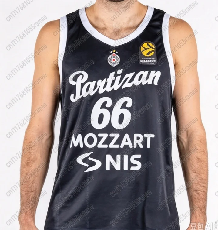 202627 Partizan Belgrad Basketball Heimtrikot Fan Edition Trikot-Set Herren Schnelltrocknende Sportweste Set Familien-Matching – Detail 5