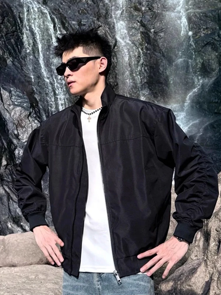 

Мужская осенняя бейсбольная куртка American Style Flight Jacket из полиэстера с длинными рукавами, устойчивая к износу, Cleanfit, спортивного кроя