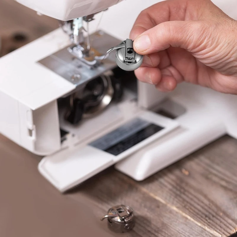 16 Pcs Sewing Machine Bobbin Case Spare Stainless Steel Bobbin Case Silver Metal Sewing Machine Accessories