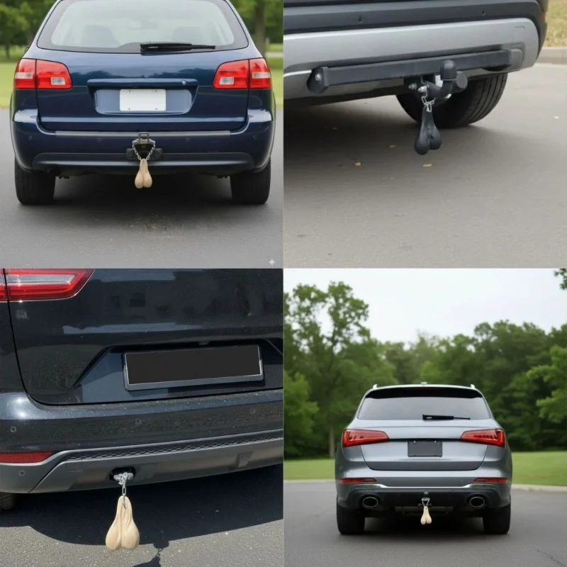 3D Printing Funny Trailer Hitch Hanging Decoration Chain Lock Prank Gift for Truck SUV Car Tow Hook Ornament Novelty