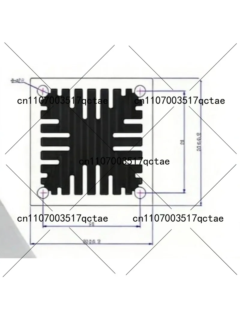 High Power Wind Tunnel Heat Sink 80x80x200mm Aluminum Radiator for Cooling