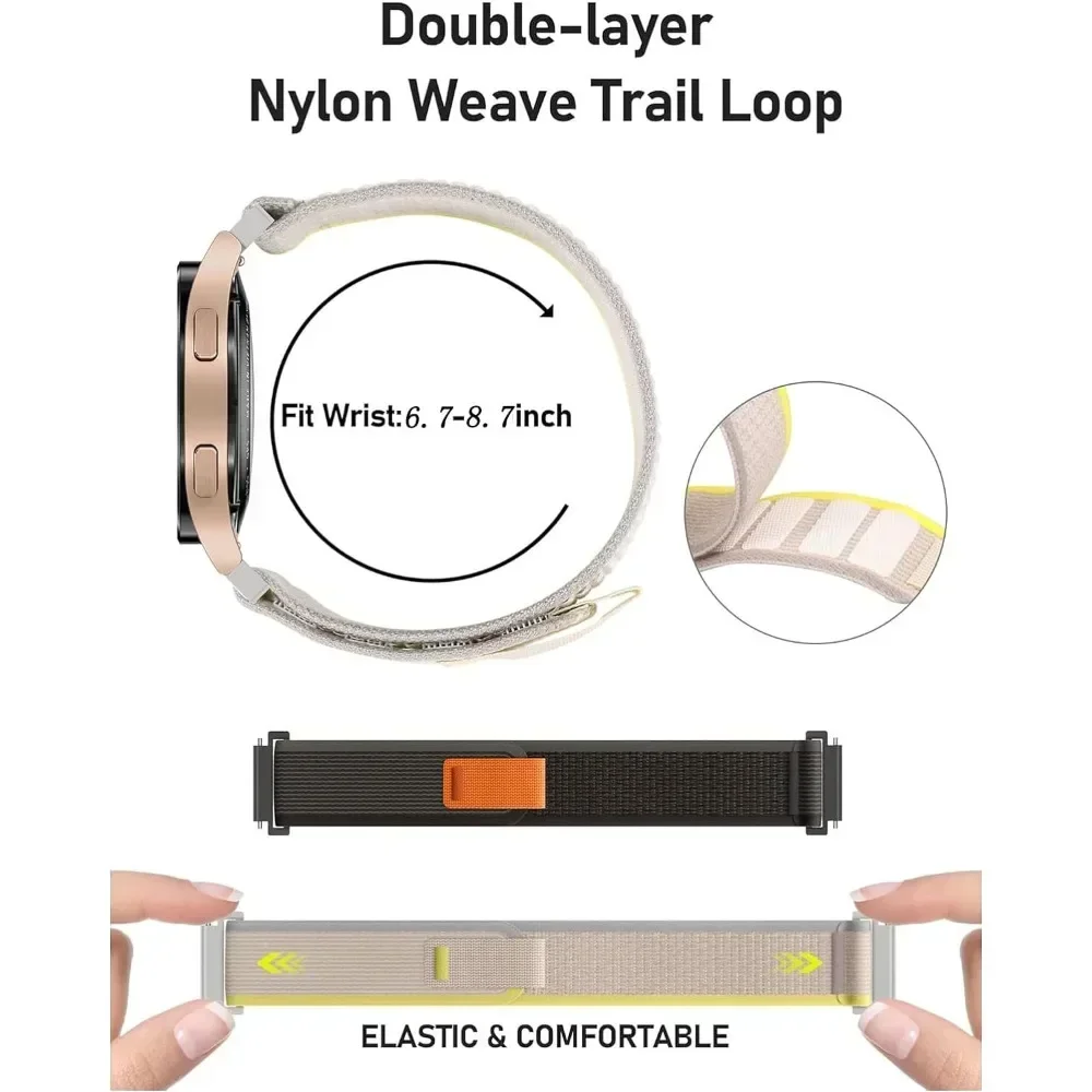 درب حلقة 20 22 مللي متر حزام ل Garmin Venu 3 2/SQ 2 Plus نايلون جبال الألب الفرقة Forerunner 265 255 165 168 245 Music Vivoactive 4 5 3