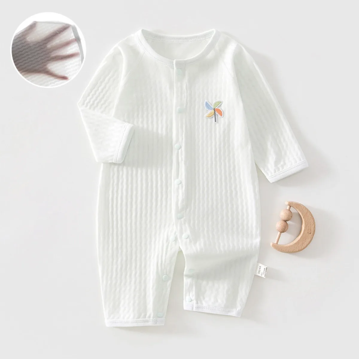 0-18M Toddler Pure Cotton Long Sleeve Jumpsuit Baby Boy Girl Summer Lightweigt Breathable Onesie Infant Outdoor Boneless Romper