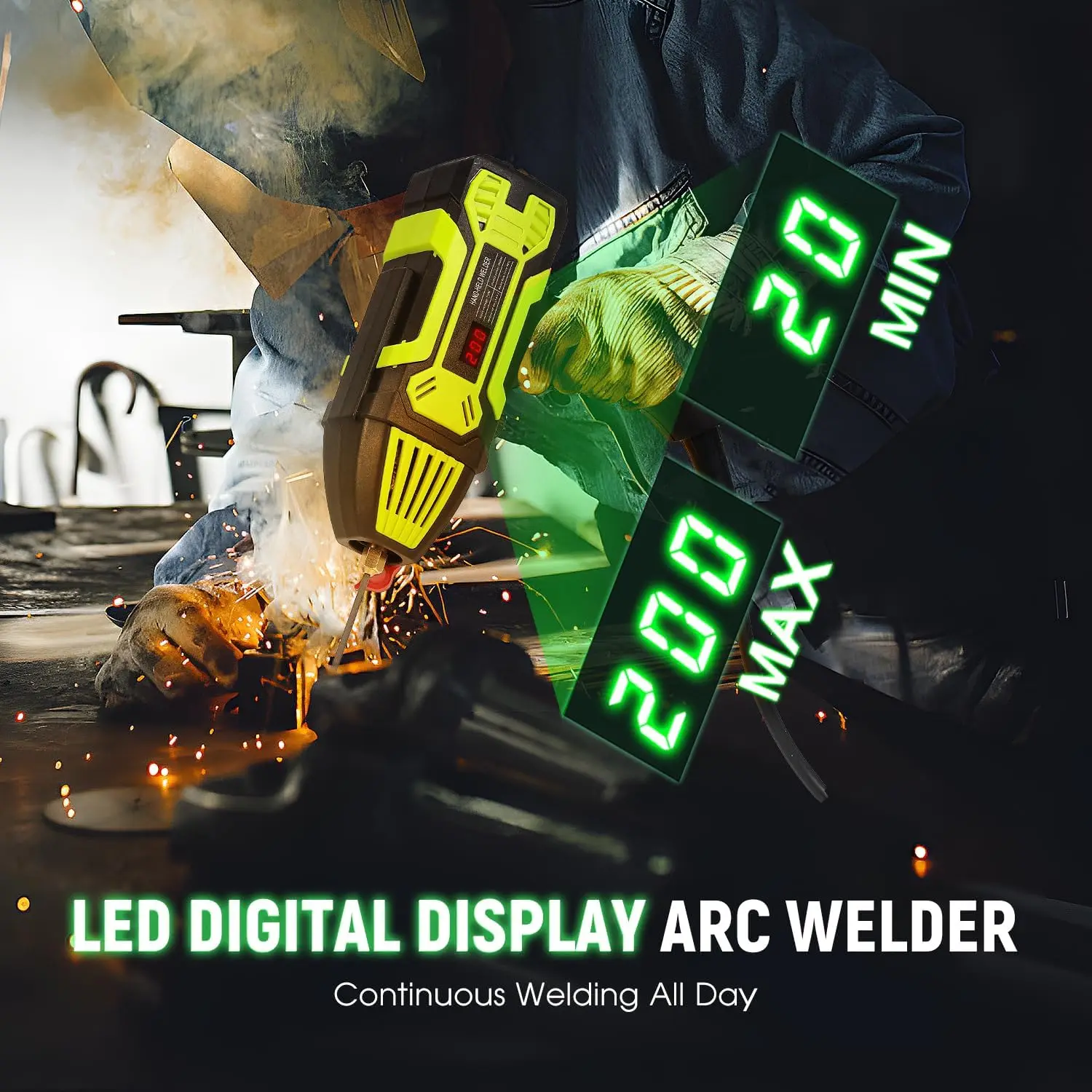 Tragbares MMA-ARC-Schweißgerät 20-200A IGBT Handheld-Inverter-Schweißmaschine mit Digitalanzeige 110V/220V Dual-Spannung Haushalts-DIY-Metall-Lichtbogenschweißwerkzeug – Detail 3