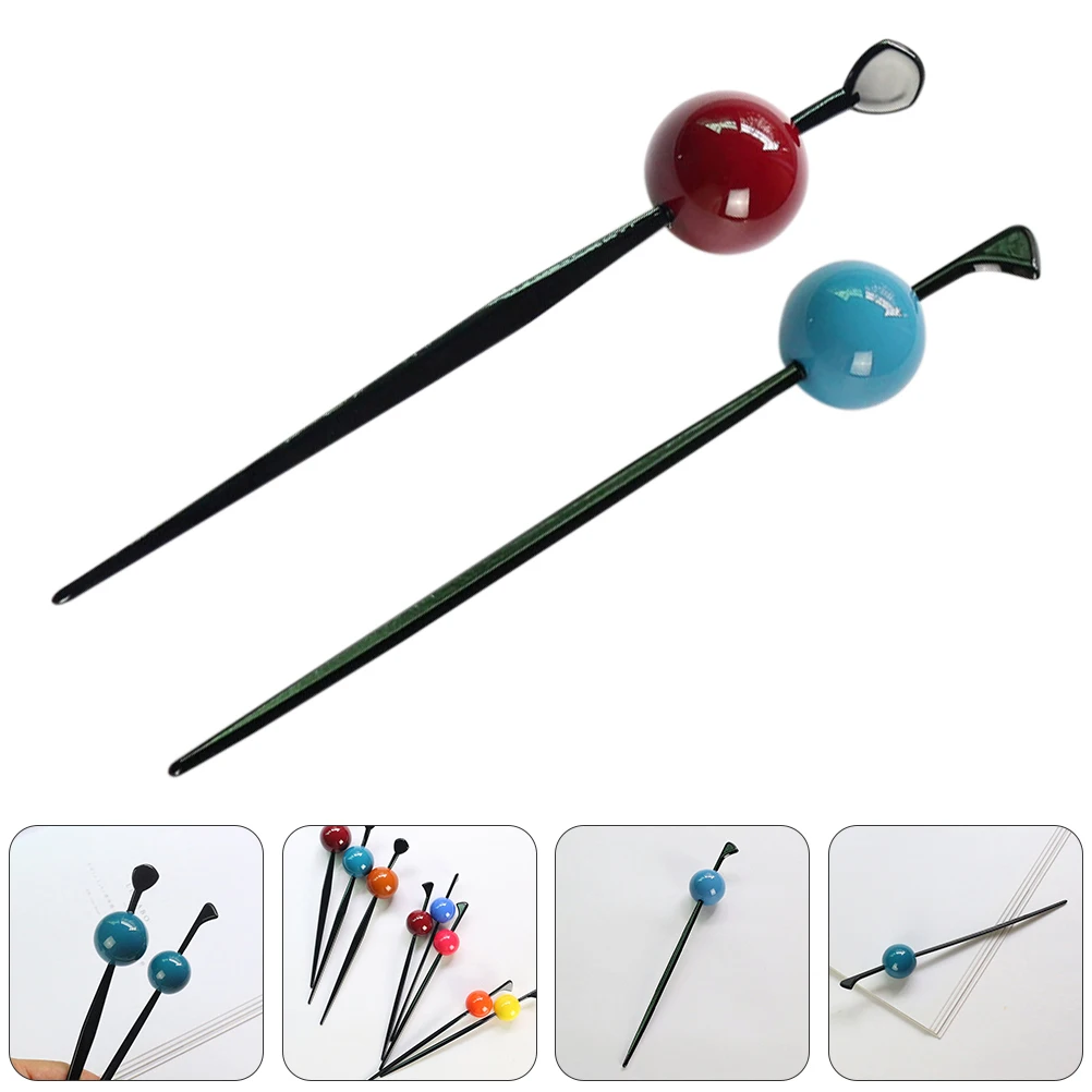 

2Pcs Acrylic Accessories C Hairpin Long Hair C Hair Fork Tool Classic Design