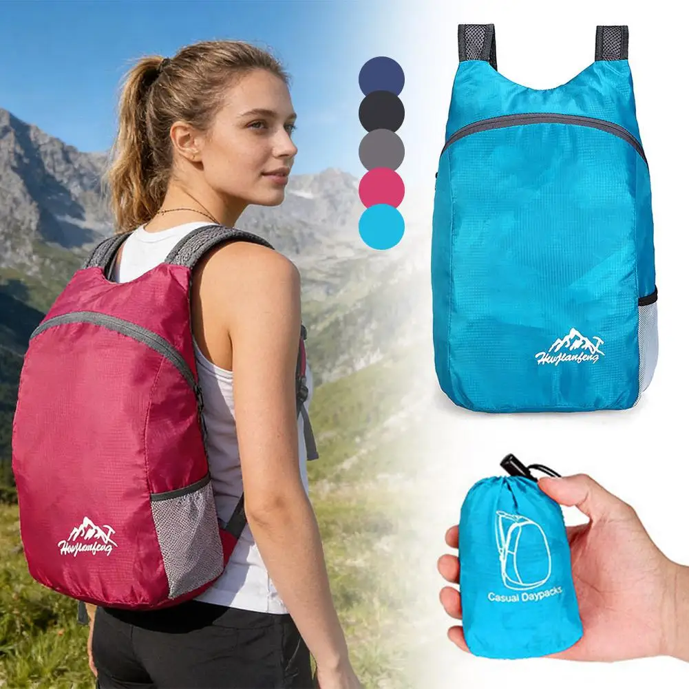 Outdoor Hiking Bag Lightweight Packable Backpack Foldable ultralight Travel Daypack Bag Waterproof Folding Pack for Women Men ﻿