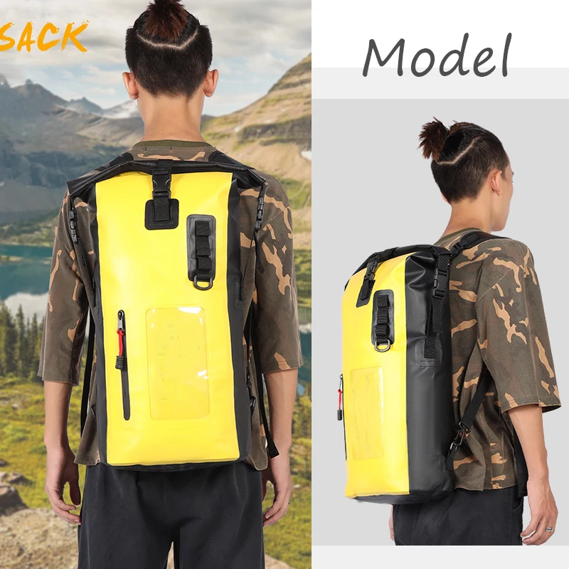 Bolsas secas impermeables de 30L y 25L con bolsillo de separación húmeda, mochila para kayak, canotaje, natación, bolsa para deportes al aire libre, paquete flotante