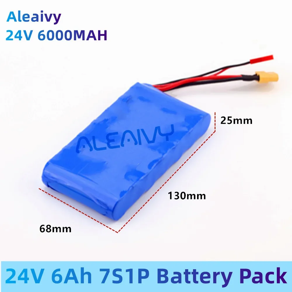 

New 24V 6Ah 7S1P 25.2V 29.4V 6000mAh Lithium-ion Battery Pack for Small Electric Unicycles Scooters Toys Bicycle Built-in BMS