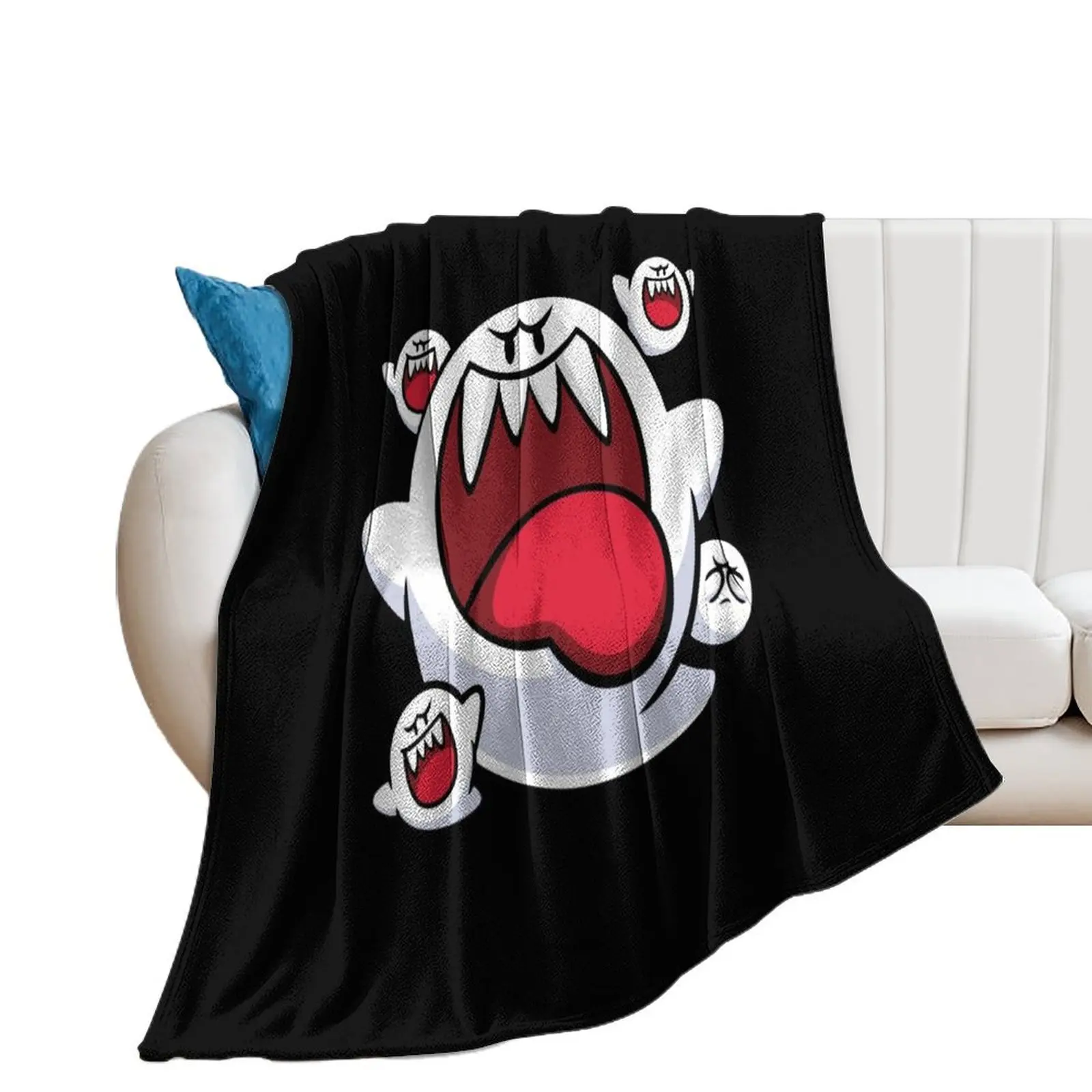 King Boo Face Throw Blanket Beautifuls Flannels Sofas cosplay anime Blankets