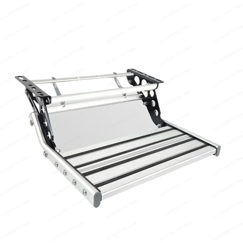 RV folding step trailer get on the bus welcome aluminum alloy manual shrinkage single layer double layer pedal electric pedal