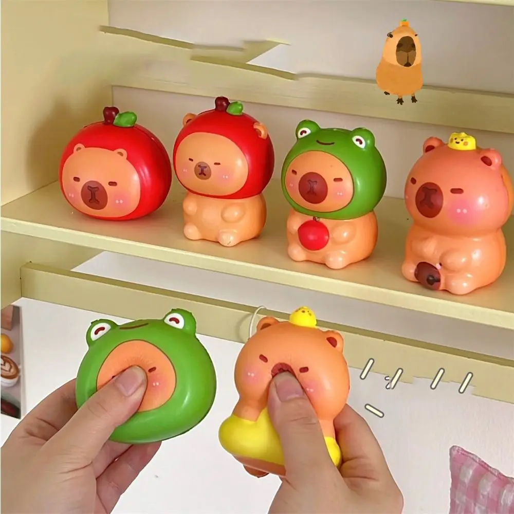 Ciekawa zabawka sensoryczna Capybara zabawka do ściskania PU Fidget Toy Cartoon Fidget Toy powolne odbicie 3D szczypta zabawka dekompresyjna dla dzieci