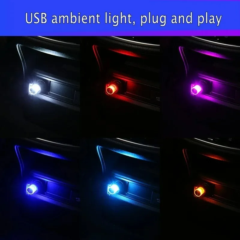 المكونات اللعب سيارة صغيرة USB LED الضوء المحيط مصابيح الغلاف الجوي الزخرفية للبيئة الداخلية السيارات جهاز كمبيوتر شخصي ضوء محمول