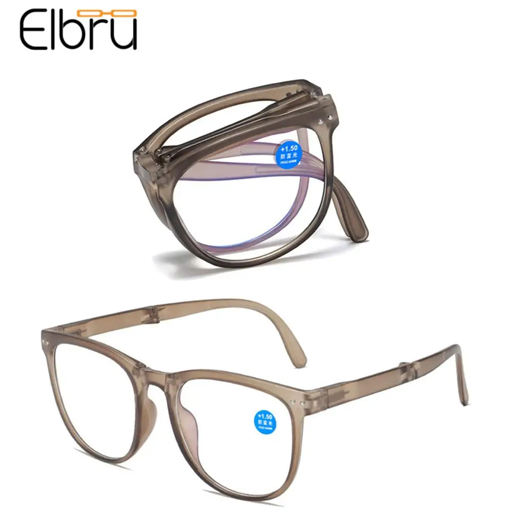 

Elbru Folding Anti Blue Light Reading Glasses Men Women Computer Blue-Ray Presbyopia Spectacles Glasses For Vision Unisex +1+4