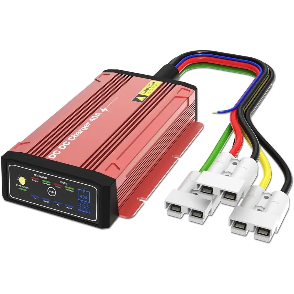 

Зарядное устройство IP68 DCDC 40A с MPPT для 12 В LiFePO4, свинцово-кислотных, SLA, гелевых, AGM, Cal, водонепроницаемое зарядное устройство с Anderson Dual In