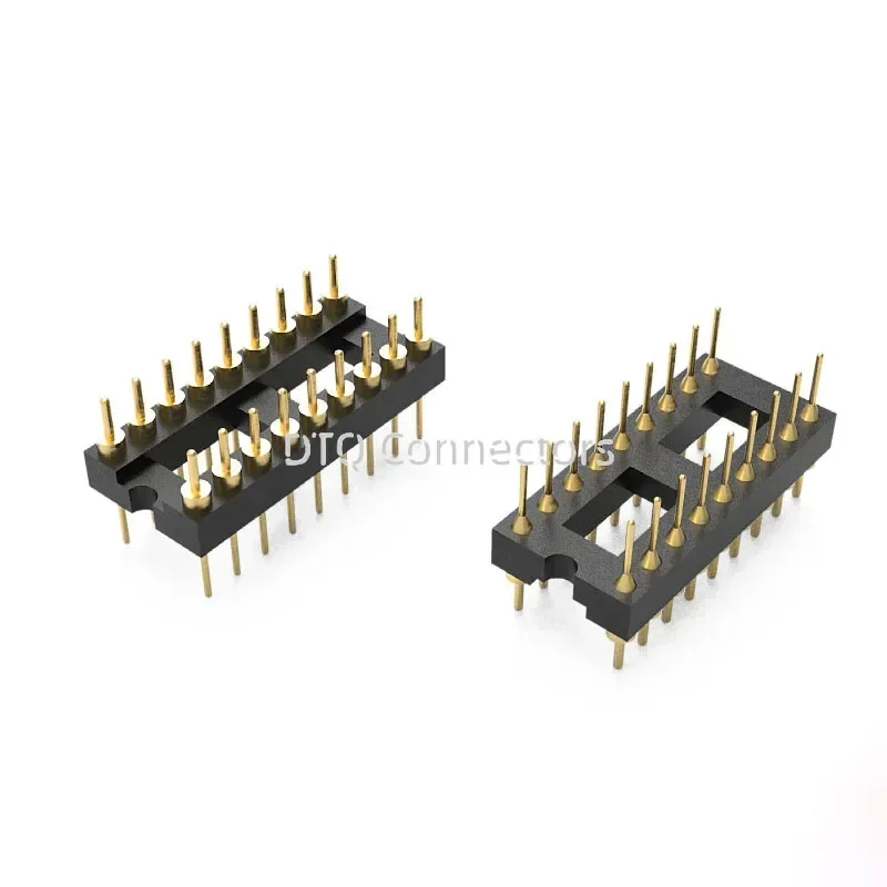 10pcs dual pin IC socket integrated in-line DIP single-chip chip base 8P 14P 16P 20P 28P 40Pin gold plated 2.54mm