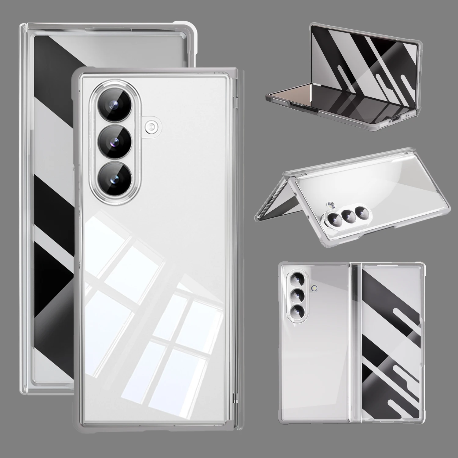 

Full Hinge Protection Military Grade Shockproof TPU Material with Built-in Tempered Glass Film Phone Case for Samsung Z Fold 7