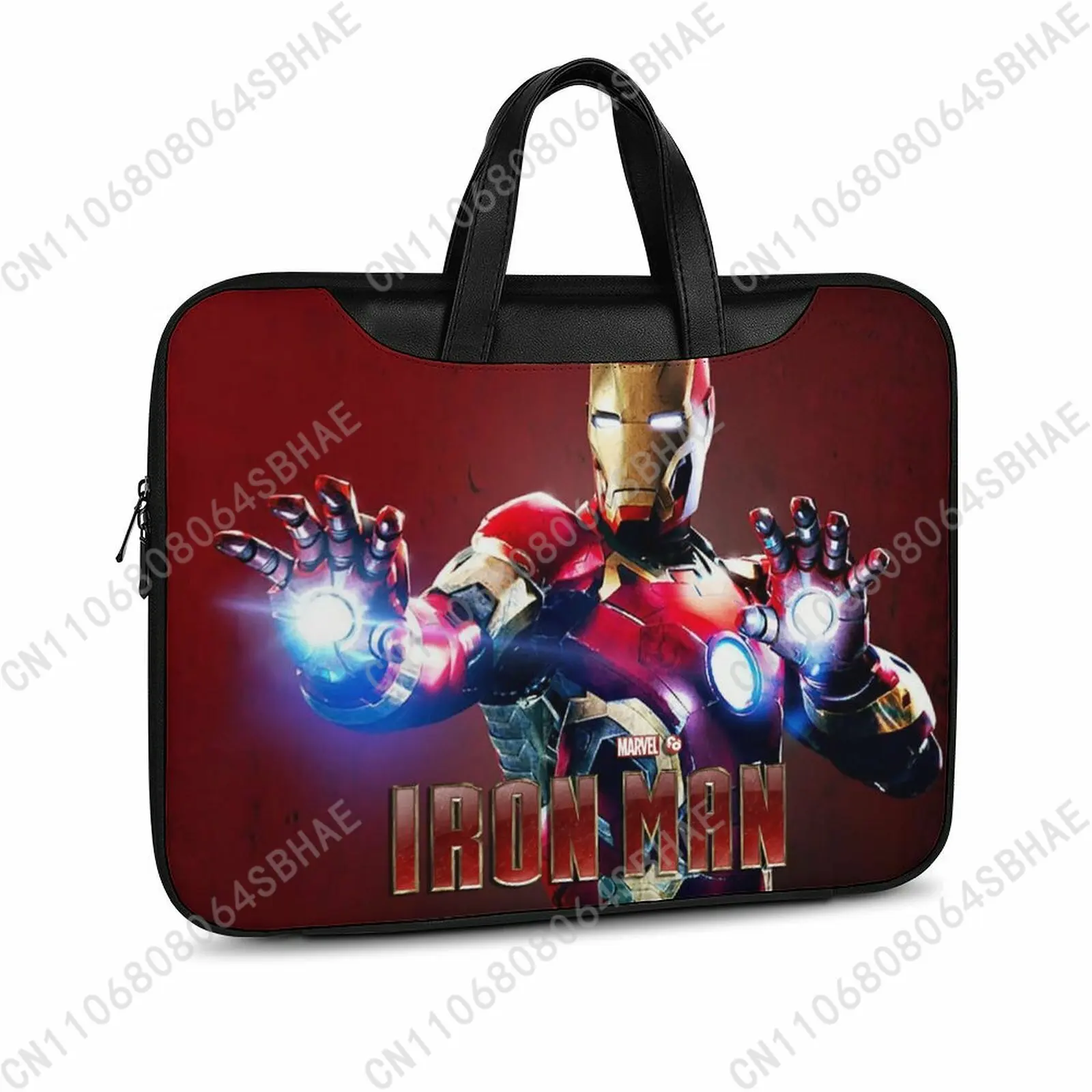 

Marvel Iron Man Custom Leather Briefcase Men Woman Laptop Bag Business Retro Genuine Leather Computer Cosplay