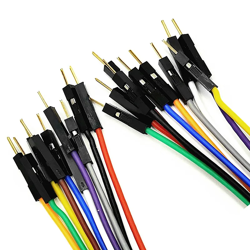 10 peças 1p silicone super macio 24awg placa de ouro cabo dupont para arduino 10cm 20cm 30cm 2.54mm passo macho fêmea dupont jumper fio