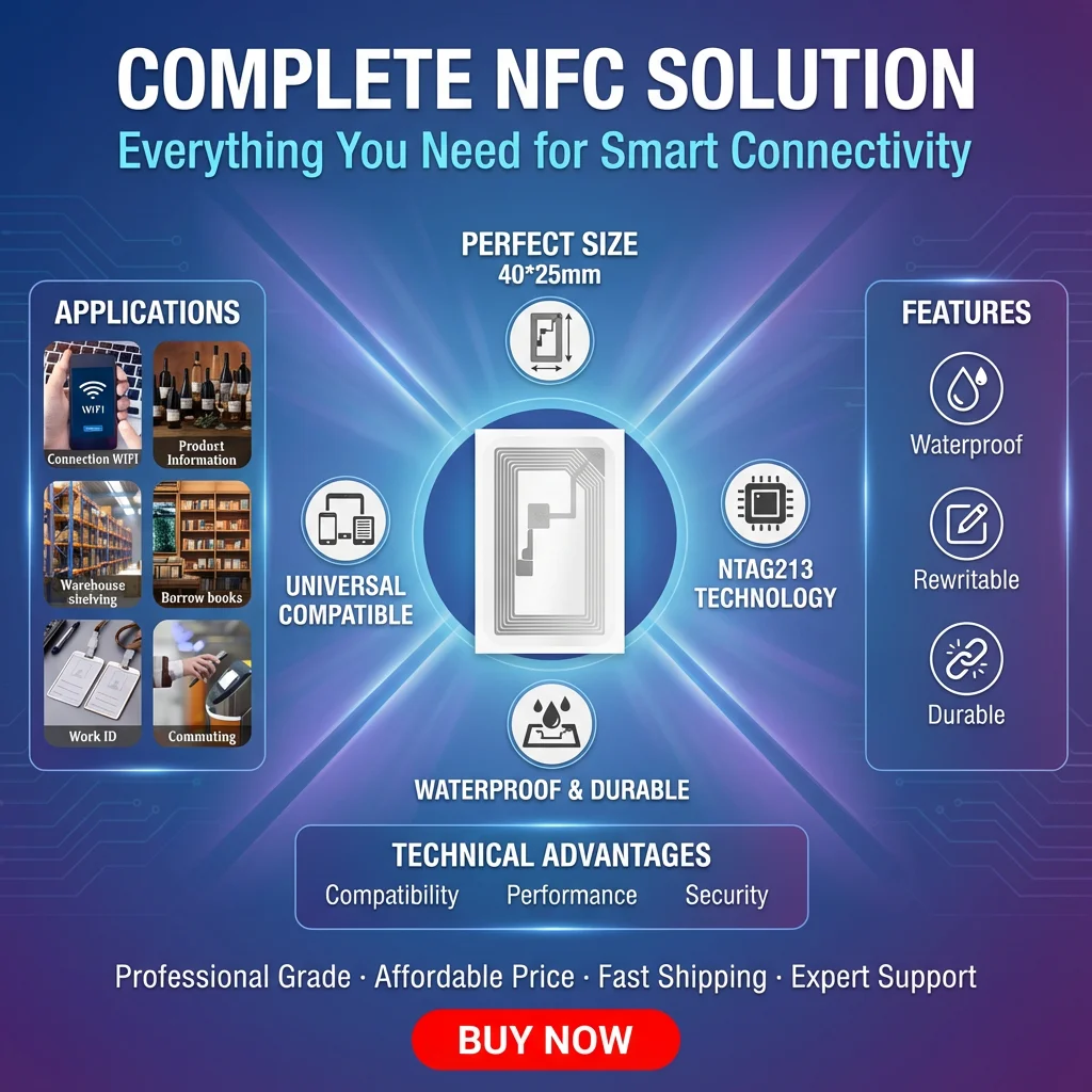 40*25 MM NFC Chip NTAG213 Sticker Natte Inlay 13.56 MHz Label Tag 213 Anti-namaak Label Elektronisch Label