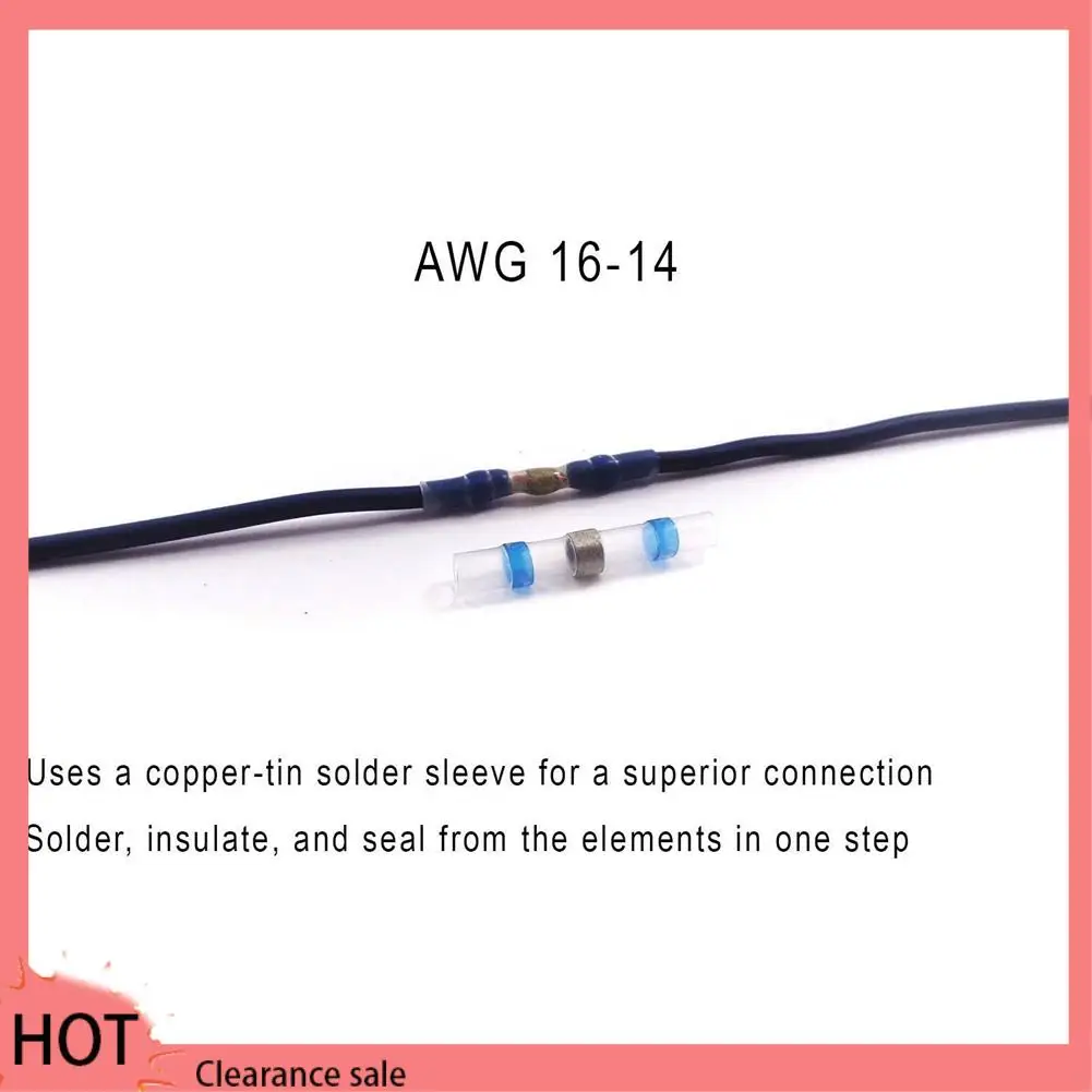 A88Z 200 peças de conectores de extremidade termo retrátil com vedação de solda terminais de cobre elétrico com caixa (70vermelho 60azul 50 branco 20 amarelo)