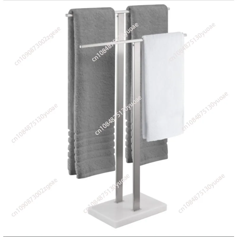 Standing Towel Rack 2-Tier   Stand with Marble Base for Bathroom Floor, Upgrade Steady Design, Stainless Steel