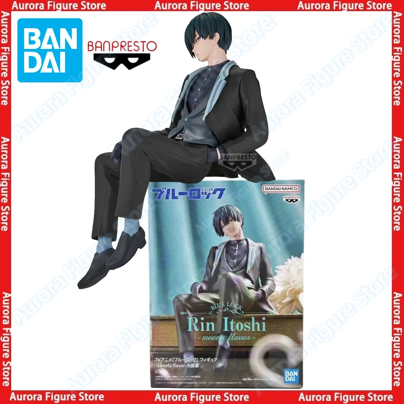 En Stock Bandai BANPRESTO BLUE LOCK Rin Itoshi dulce sabor escritorio Linda muñeca Anime figuras juguetes modelos regalo PVC coleccionable