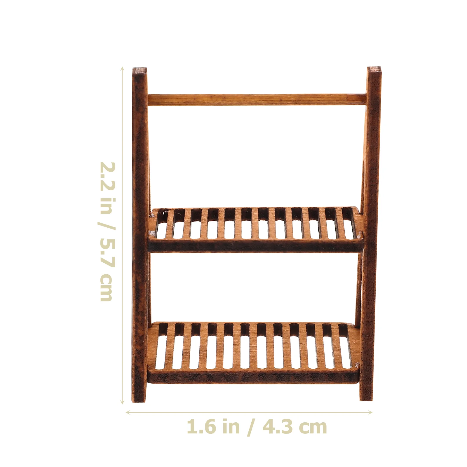 2 Pcs Dollhouse Double-layer Wooden Storage Rack Bread Miniature Food and Play Scene Model 2pcs Miniatures Toys Furniture Shelf