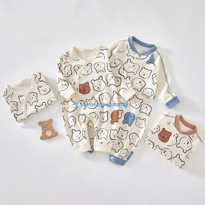 090B Baby Boy Girl Clothes kombinezon z długim rękawem Romper Onesie ubrania wiosenne i jesienne