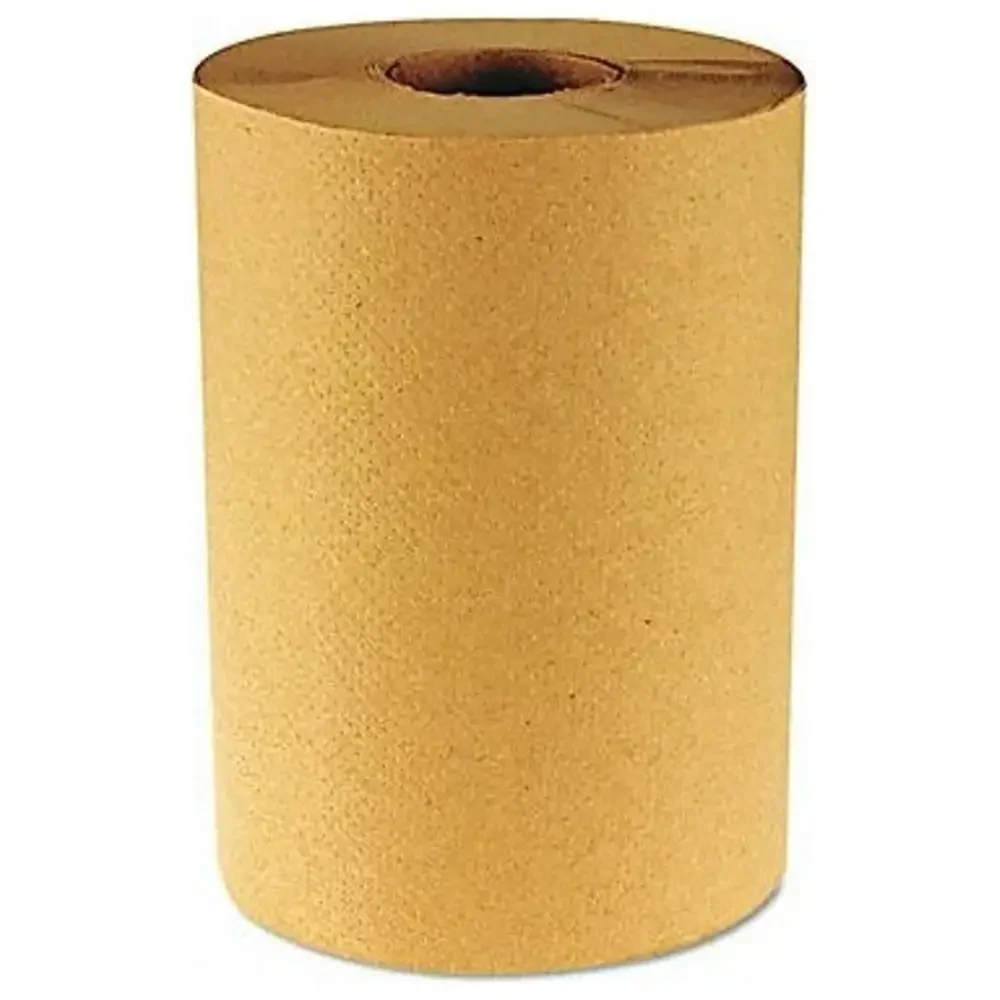 

800ft Natural 1-Ply Hardwound Paper Towels Nonperforated 6 Rolls/Carton Commercial Hand Washing