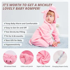 Michley-Macacão Pig Babies, Halloween costume, Bodysuit with hood, pajamas, jumpsuit, flannel, gifts, fall, winter 8 Main Sales Body Girl - №6