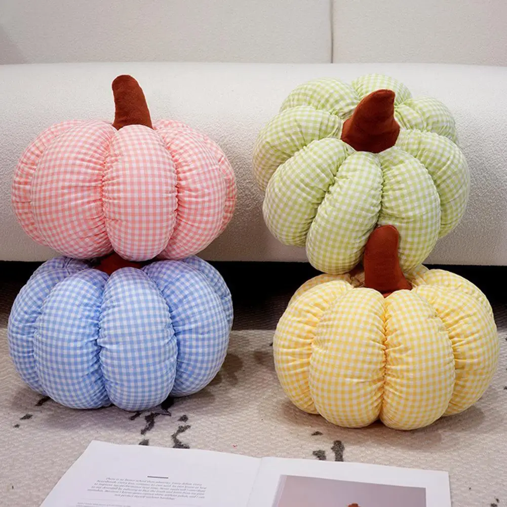Set di cuscini di zucca autunnali accoglienti in peluche arancione per decorazioni di Halloween Cuscini di peluche per divano camera da letto Sherpa morbido per l'autunno