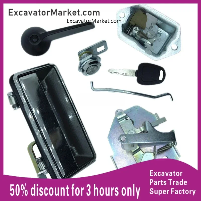 

for Excavator For Takeuchi 55 60 75 135 150 155 175 160 Excavator Parts Cab Door Lock Assembly Outer Handle Lock Block Lock Core