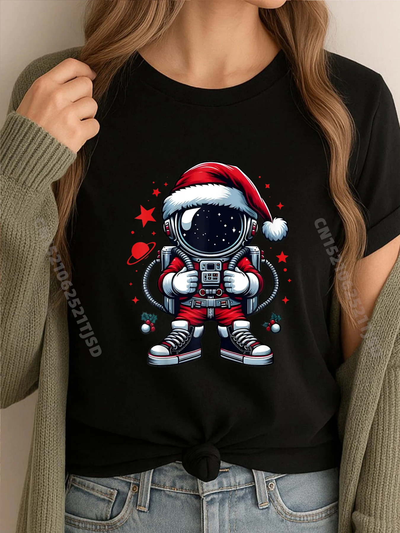 

Bigfoot Christmas Tree Lights Xmas Woman Sasquatch Lover Red And Black Graphic T Shirt Camiseta Masculina Mother's Day