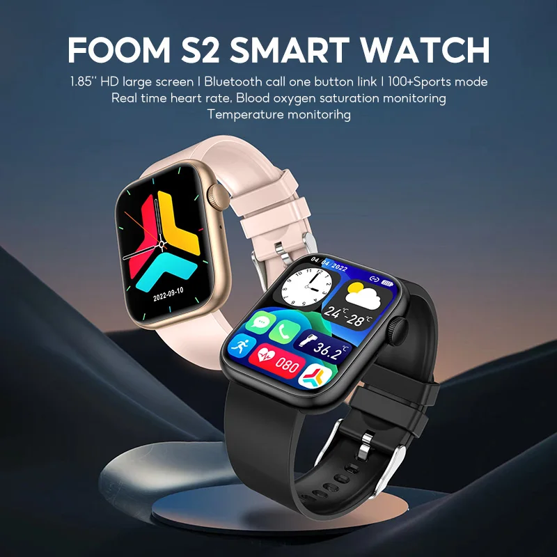 أحدث إسفنجة أولون لعام 2025 S2 ​ ​ ساعة ذكية Pro X9: شاشة عالية الدقة مقاس 1.85 بوصة مع مراقبة صحية و100+ ساعة ذكية رياضية Ip68 Waterrpoof