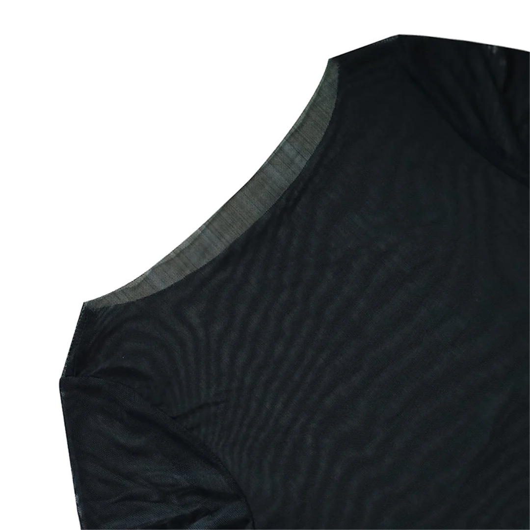 Langärmliges, durchsichtiges, gehäkeltes, gestricktes Tunika-Strandkleid, langes Strandkleid, Strandmode, Damenmode, V7055 – Detail 14