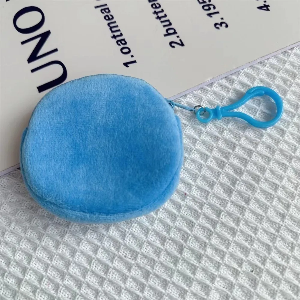 Fashion Solid Color Coin Purse Round Shape ID Card Bag Cute Kawaii Style Keychain Wallet Commute