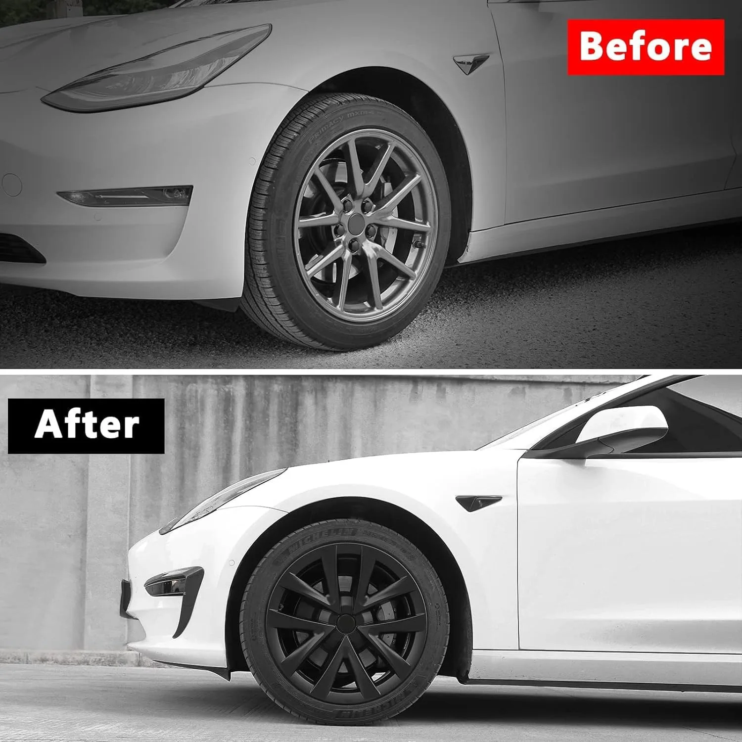 Tesla Model 3 Hubcaps -18 Inch Aero Wheel Covers Replacement Wheel Caps,Hub Caps Compatible with Model 3 Accessories 2017-2023