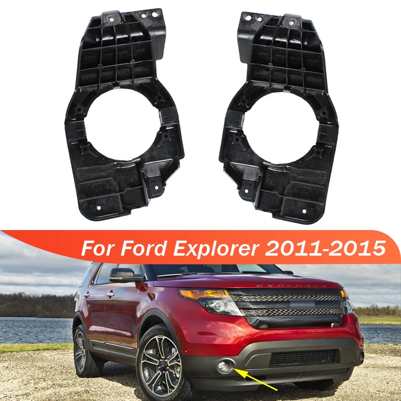 

For Ford Explorer 2011-2015 Front Bumper Fog Light Lamp Mounting Bracket Grille Cover Frame Hood BB5Z-15266A BB5Z-15266B