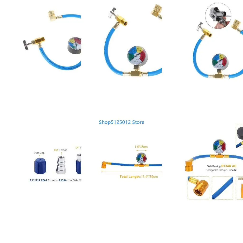G8TC Convenient R134A Low Pressure Conversion Refrigerants Hose Set Brass Material Suitable for Refrigerants Systems