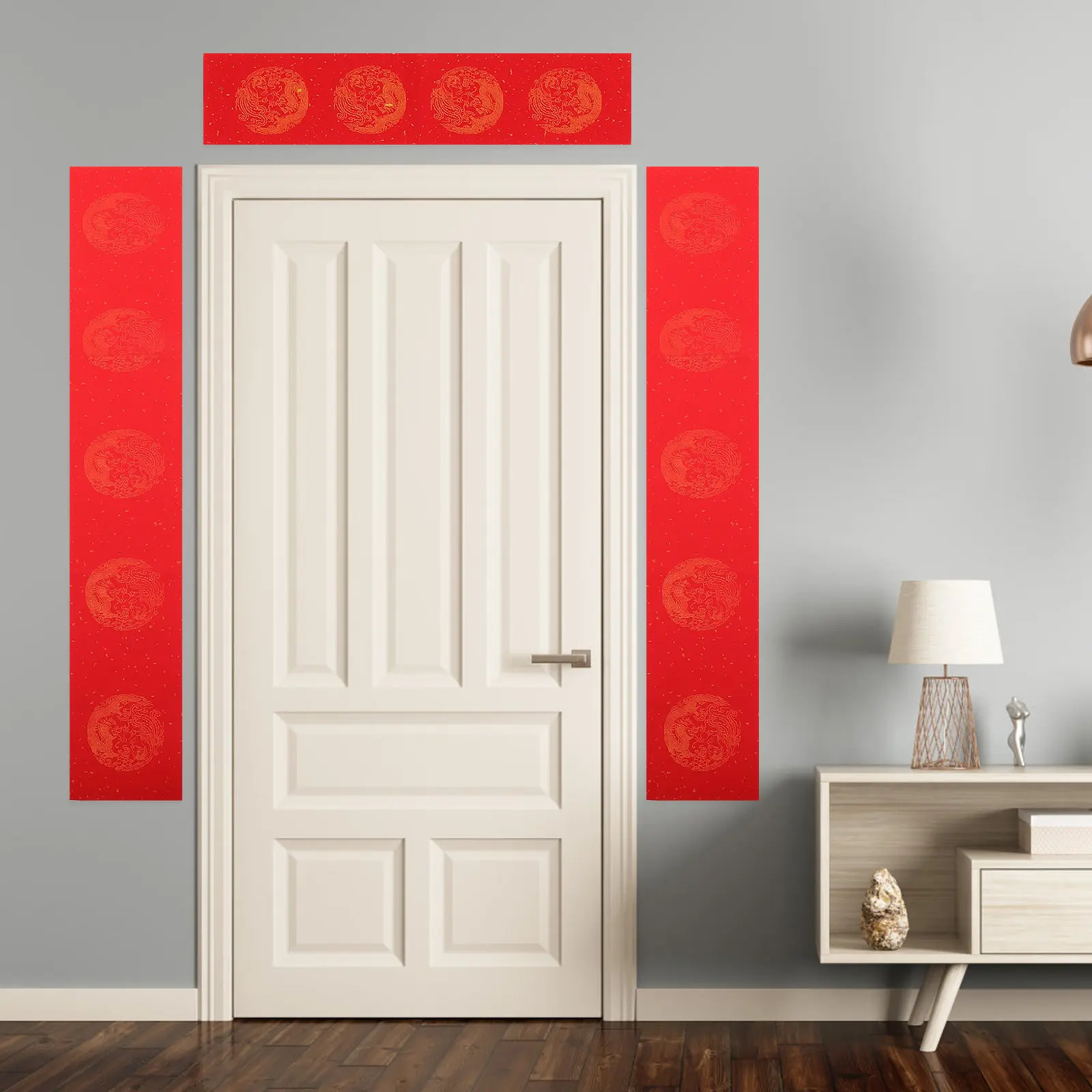 

5Sets Blank Scroll for Painting and Calligraphy Use Red Rice Paper Perfect for Holiday Gifting and Home Decoration