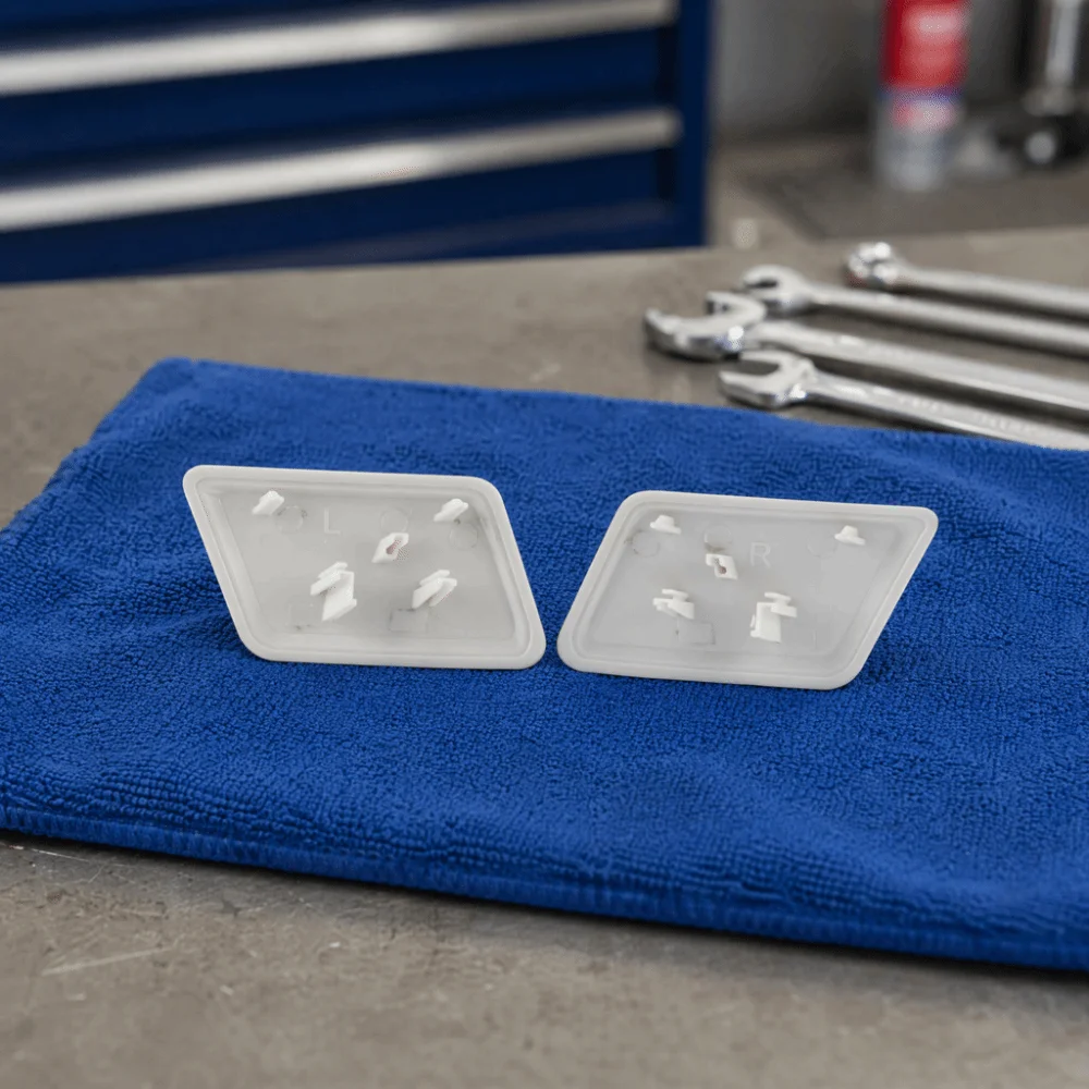 2PCS ABS Headlight Washer Cover White Left: 1301040, Right: 1301038 Front Bumper Wash Lid for FORD MONDEO MK3 III 2000-2007