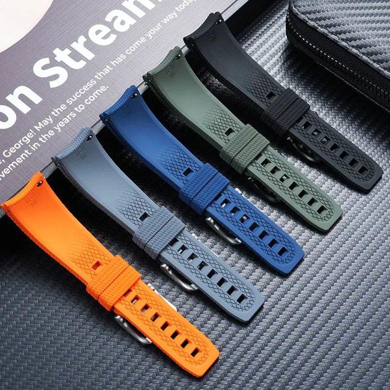 For Casio EDIFICE Solar Bluetooth Series EQB800 EQB501 EQW-A2000 ECB-30 Arc Quick Release Fluororubber Watch Strap 22MM Male