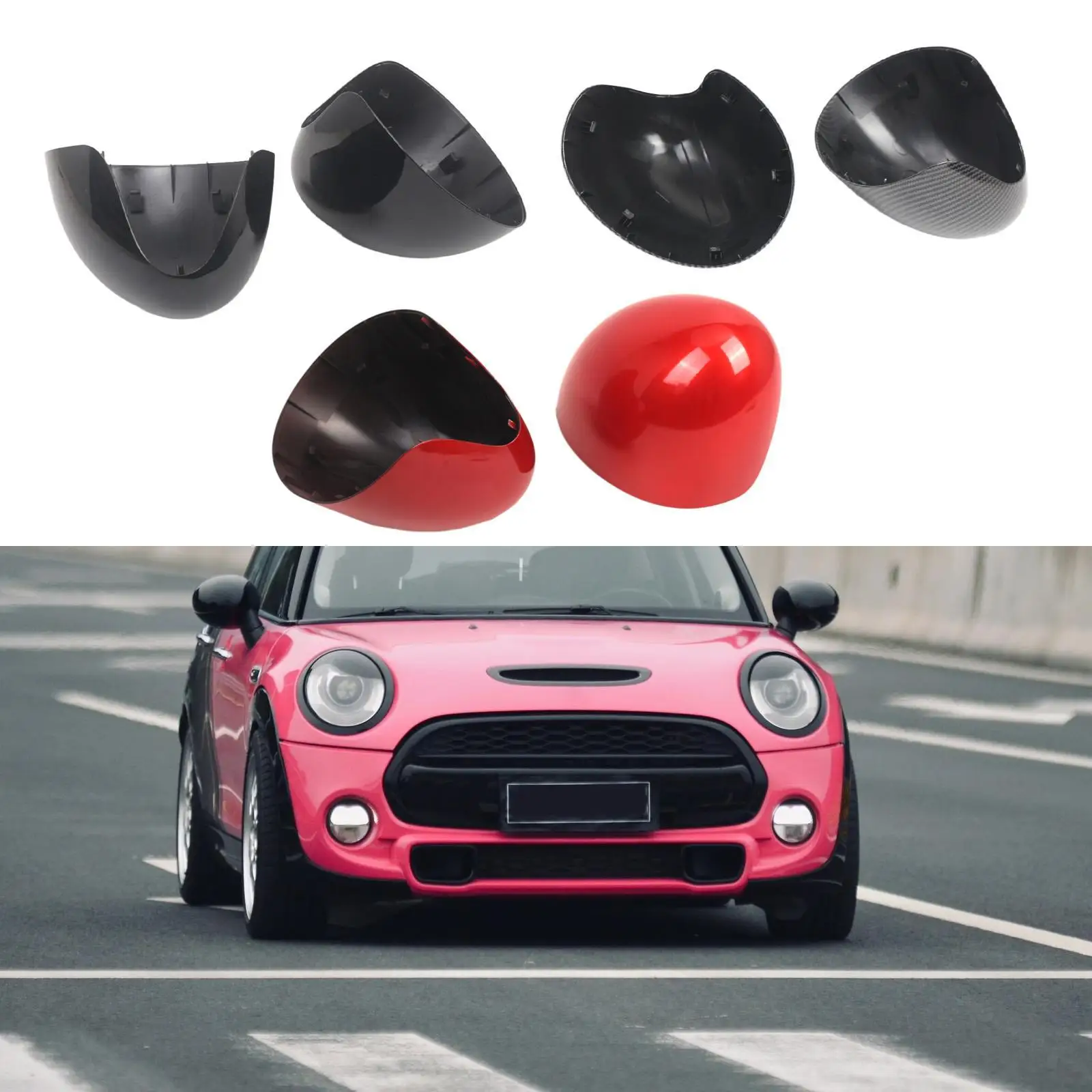 

Door Side Mirroring Covering Cap Easy Install Rearview Mirror Protector for BMW Mini F54 F55 F56 F