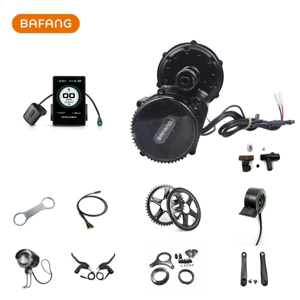 Bafang 전기 자전거 변환 키트, 미드 드라이브 모터, BBS02, BBS02B, 500W