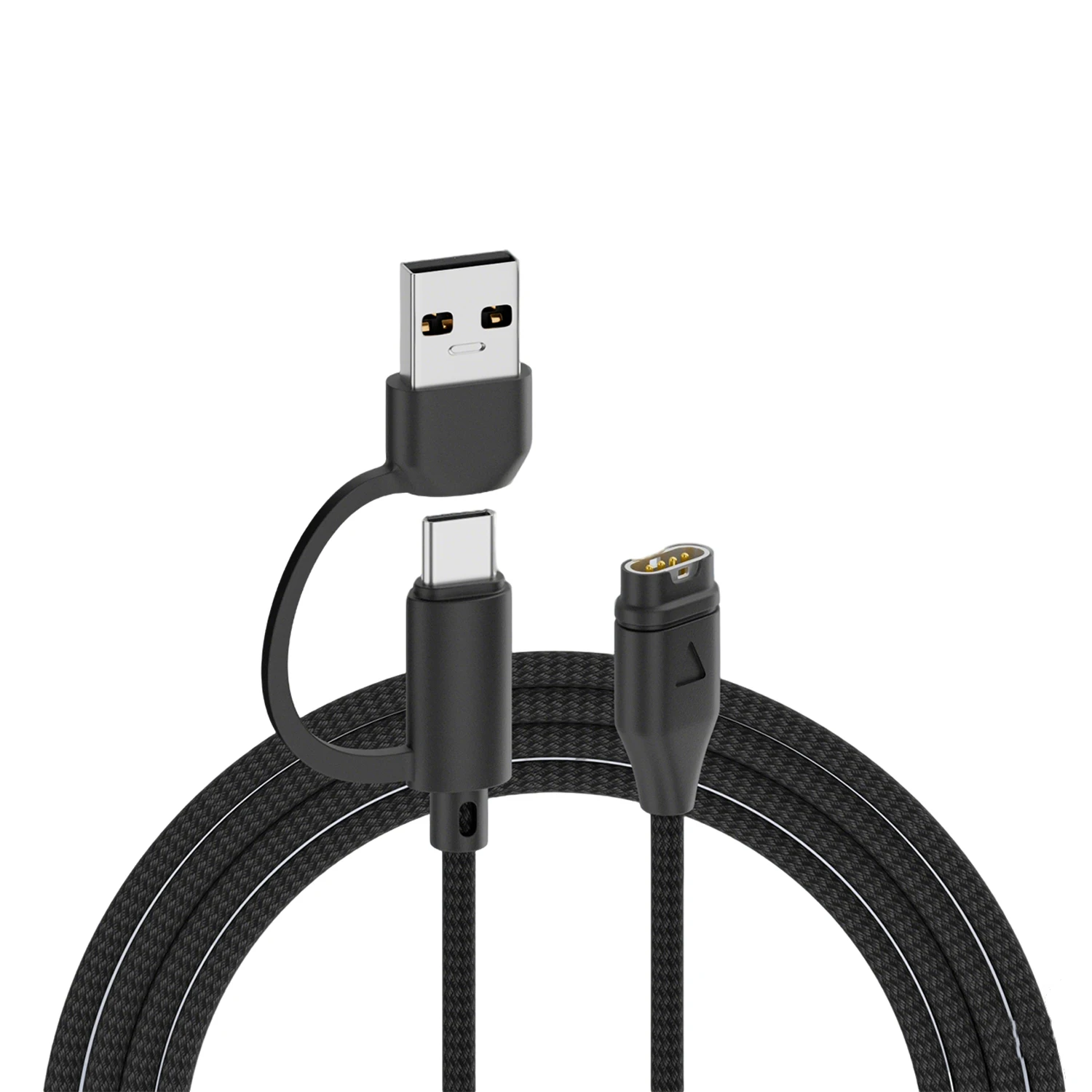 Smart Watch Charger Charging Cable 2 in 1 USB A/Type C for Garmin Forerunner 255 Vivoactive 5 6 Venu Instinct 3 2 Fenix Approach