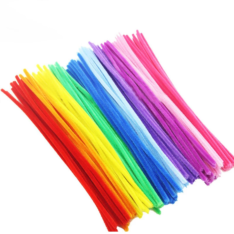 100pcs Velvet Twisted Rod Chenille Stem Children'S Educational Toys Production Manual DIY Material Party Supplies Handmade Art