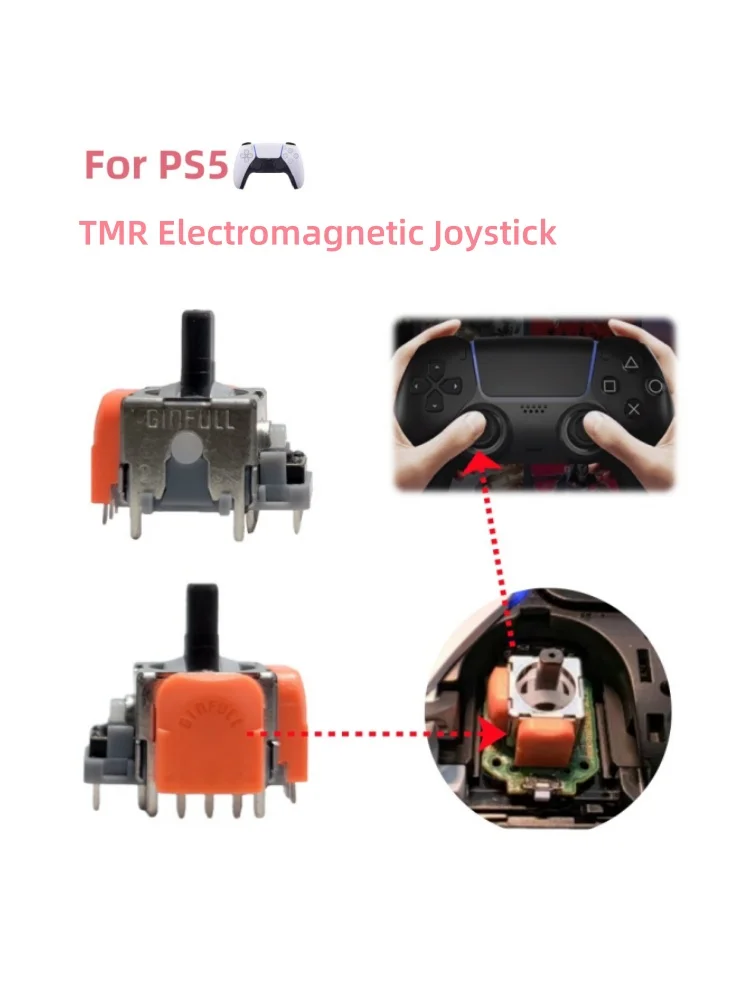 2/10 SZT. GINFULL DS13 MAX TMR Elektromagnetyczny Joystick do Kontrolera PS5 2. Generacji, Ulepszony Kątowy Tunel Halla, Magnetyczny Opór — zdjęcie produktu 7